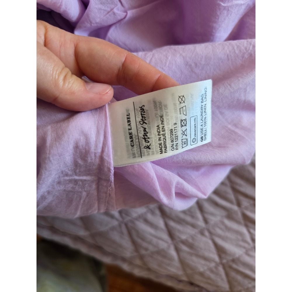 &Other Stories Lavander Cotton Rouche Boho Chic Resort Cottage Maxi Dress sz 4 - Picture 9 of 9